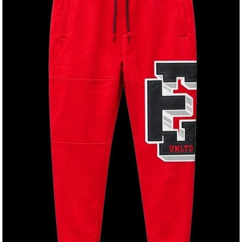 Ecko Unltd Men's Fleece Jogger Pants True Red Drawstring Cuffed Sweatpants