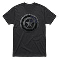Men's Superhero Inspired Shield Logo Graphic T-Shirt, Charcoal Heather Short Sleeve Casual Tee Size XL