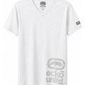 Ecko Unltd Men's V-Neck T-Shirt White Heather Short Sleeve Cotton Tee