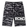 Ecko Unltd Men's Turbo Tiger Camo Activewear Shorts Black Drawstring Athletic Gym Shorts