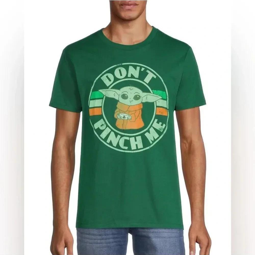 Star Wars Grogu Don't Pinch Me Green T-Shirt Mens Size Small Baby Yoda Tee