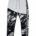 Ecko Unltd Men's Fleece Jogger Pants White Marled Black Drawstring Cuffed Sweatpants
