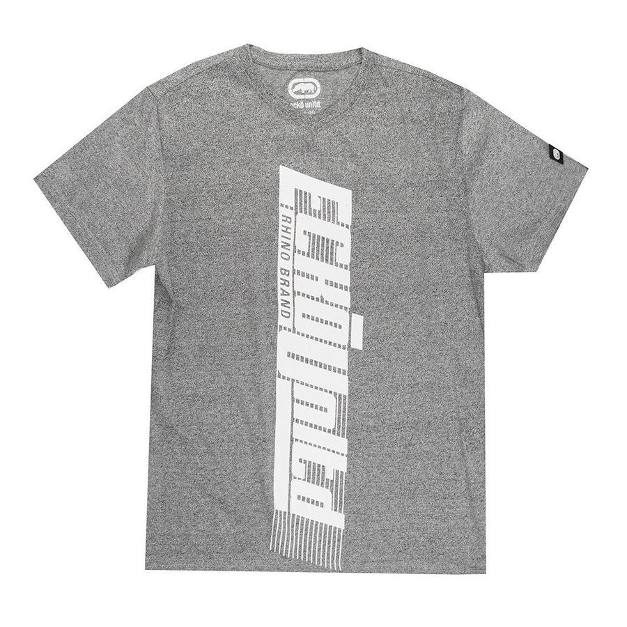 Ecko Unltd Men's Logo V-Neck T-Shirt Grey Marled Short Sleeve Cotton Tee