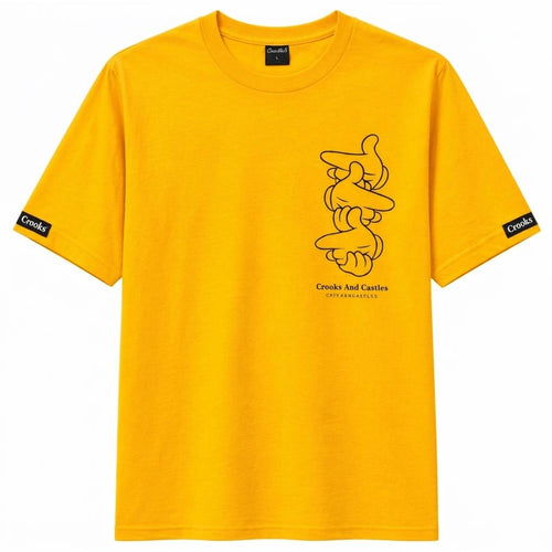 Crooks & Castles Graphic T-shirt-Gold-Size (X-Large)-Brand New