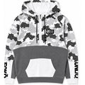 Ecko Unltd Men's Basic Pullover Hoodie White Camo Quarter Zip Fleece Hooded Sweatshirt