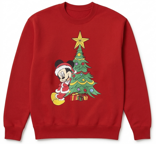 Disney Holiday Mickey Mouse Crewneck Red-Size 2XL-Unisex Fit