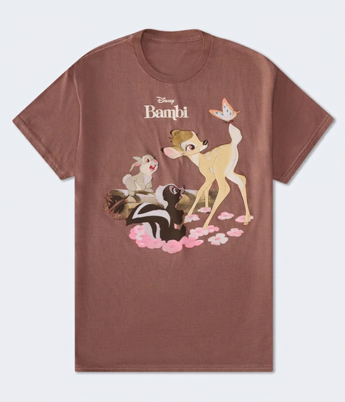 Disney Bambi Brown Graphic T-Shirt Mens XS-L Short Sleeve Tee
