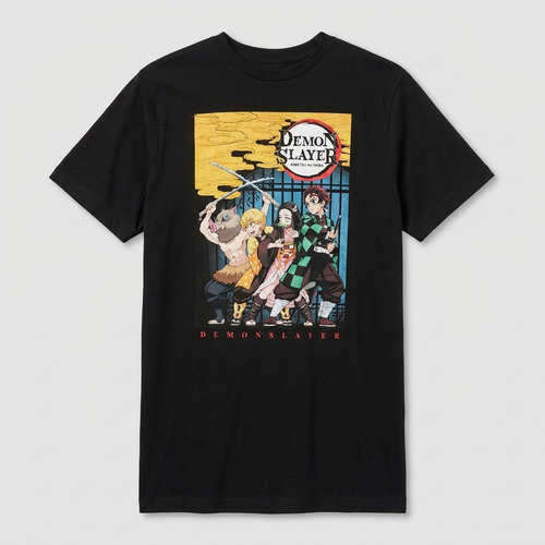 Demon Slayer Black Graphic T-Shirt Mens Sizes S & 2XL Tee