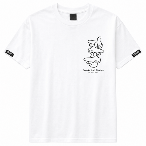 Crooks & Castles Graphic T-shirt-White-Size (Medium and XLarge)