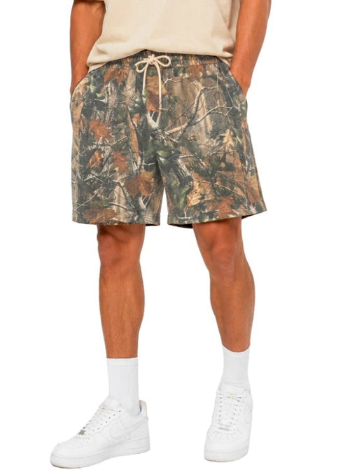 Cotton Collective Volley Shorts-Vintage Wood Camo-100% Cotton Vintage Wash S-2XL