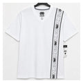 Ecko Unltd Men's V-Neck T-Shirt White Vertical Logo Stripe Short Sleeve Cotton Blend Tee