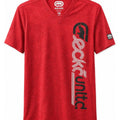 Ecko Unltd Men's V-Neck T-Shirt True Red Marled Short Sleeve Cotton Tee