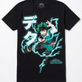 Men's Anime Inspired Hero Character Graphic T-Shirt, Black Short Sleeve Casual Tee, Pop Culture Style Shirt Size 3XL