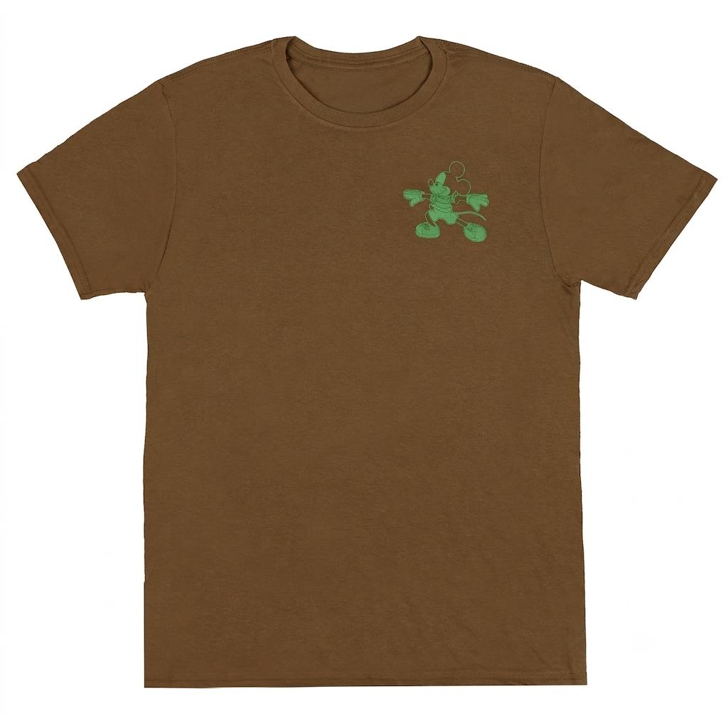 Men's Cartoon Mouse Inspired Nature Graphic T-Shirt, Outdoors Theme Short Sleeve Casual Tee Sizes S-XL