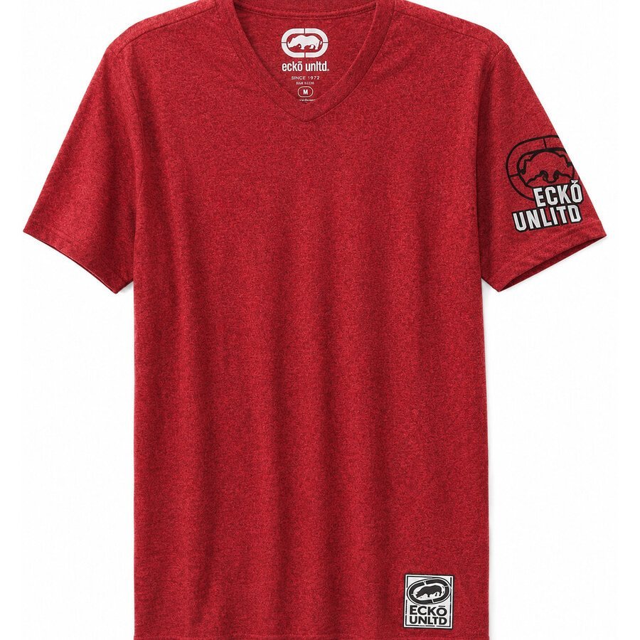 Ecko Unltd. Men's V-Neck T-Shirt - Red Marled