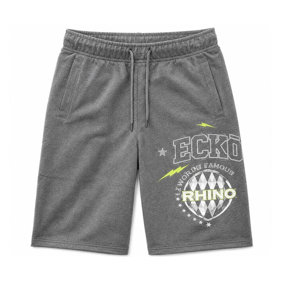 Ecko Unltd Men's World Famous Sweat Shorts Grey Marled Fleece Drawstring