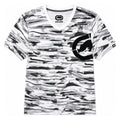 Ecko Unltd Men's V-Neck T-Shirt White Camo Short Sleeve Cotton Tee