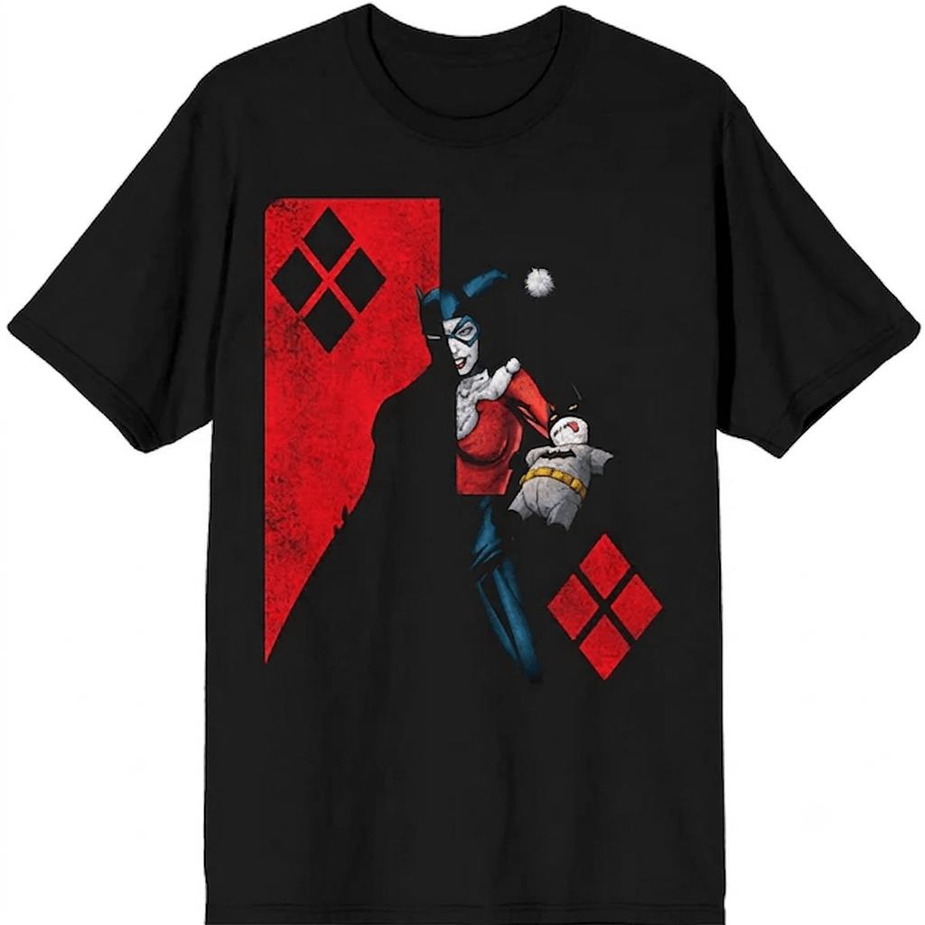 Men's DC Comics Harley Quinn & Batman Graphic T-Shirt, Short Sleeve Crew Neck Tee, Sizes S, L & XL