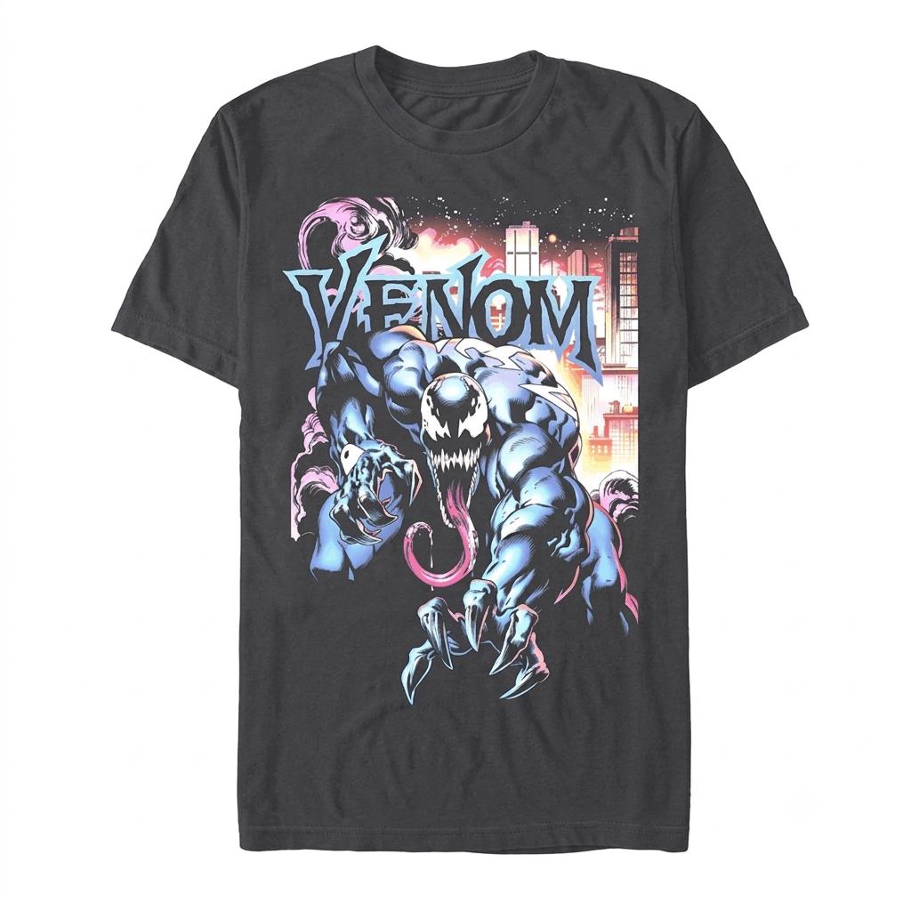 Men's Marvel Venom Symbiote Graphic T-Shirt, Short Sleeve Crew Neck Comic Tee, Sizes S-2XL