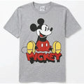Men's Disney Mickey Mouse Classic Gray Graphic T-Shirt, Short Sleeve Crew Neck Tee, Sizes 5XL & 6XL