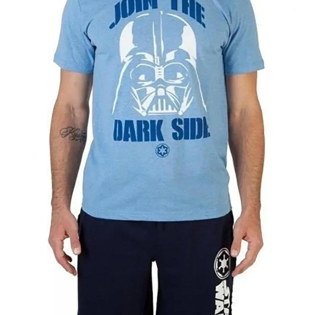 Men's Star Wars Darth Vader Sleep Set, Blue Pajama Shirt & Shorts, Size Small