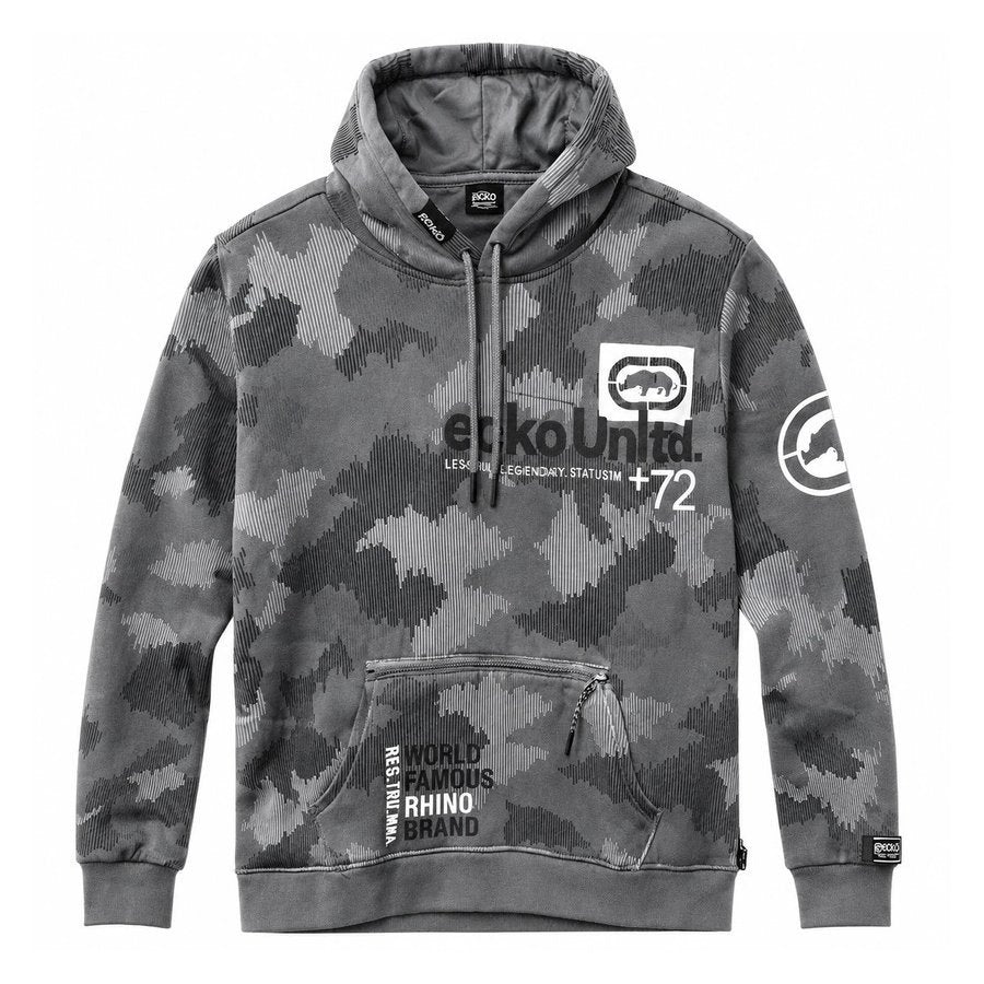 Ecko Unltd Men's Pullover Hoodie Smoke Pearl Grey Fleece Hooded Sweatshirt