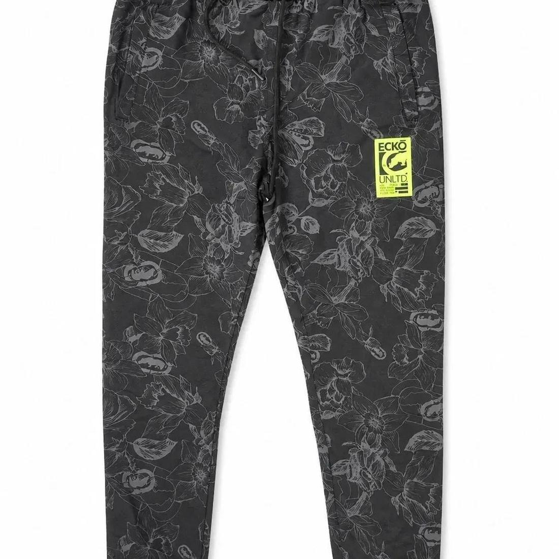 Ecko Unltd Men's Fleece Jogger Pants Black Drawstring Cuffed Sweatpants