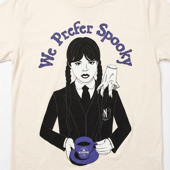 Men's Wednesday We Prefer Spooky Graphic T-Shirt, Short Sleeve Crew Neck Tee, Sizes S, M & L
