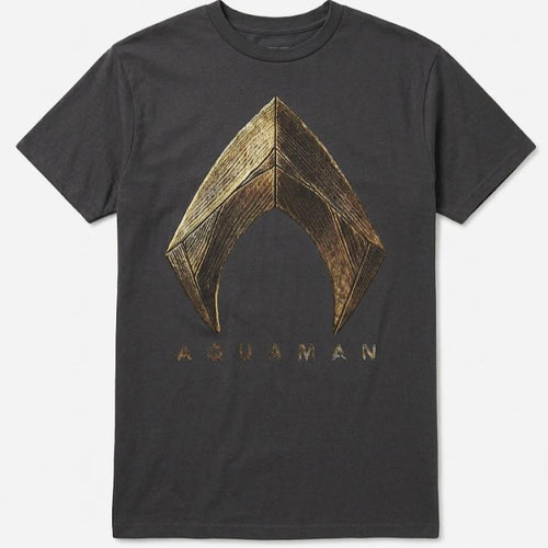 Brand New Aquaman Logo Gray Graphic T-Shirt Mens Size Large DC Comics Tee