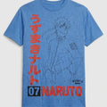 Men's Ninja Anime Inspired Team Graphic T-Shirt, Blue Heather Short Sleeve Casual Tee Sizes S-XL