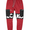 Ecko Unltd Men's Fleece Jogger Pants Red Marled Drawstring Cuffed Sweatpants