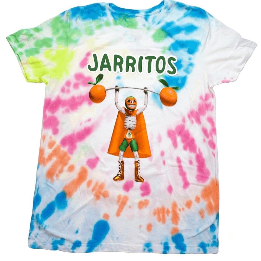 Men's Beverage Inspired Tie Dye Graphic T-Shirt, Colorful Short Sleeve Casual Tee, Streetwear Style Shirt Size XL